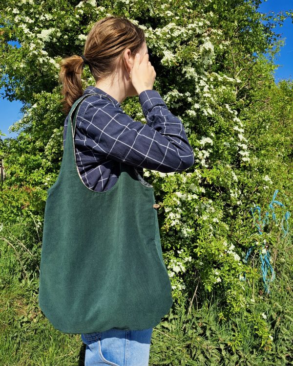 Optimistische Tas Bloemen en Vogeltjes Groen - Afbeelding 3