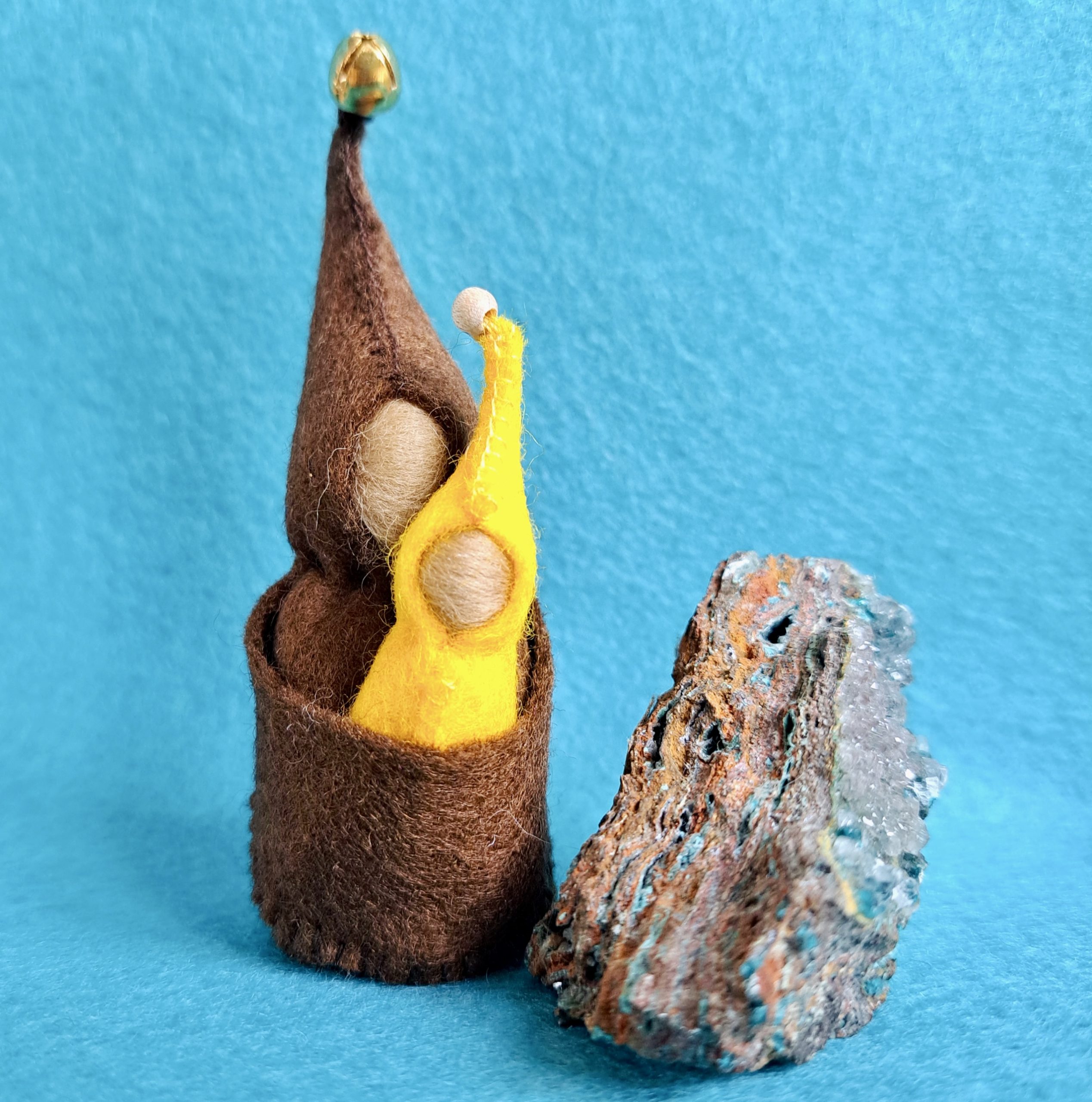 Ouder met Baby Kabouter bruin met geel