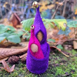 Ouder en Baby Kabouter Donkerpaars en Paarsrood